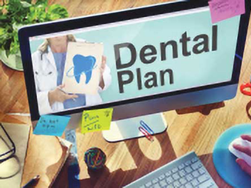 Dental Plan Text displayed on the computer screen