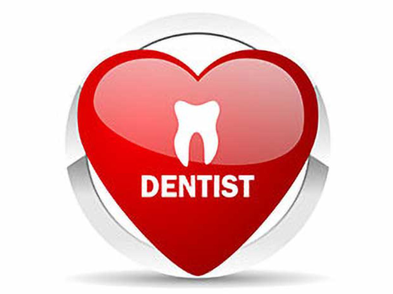 Dentist logo on a Red heart