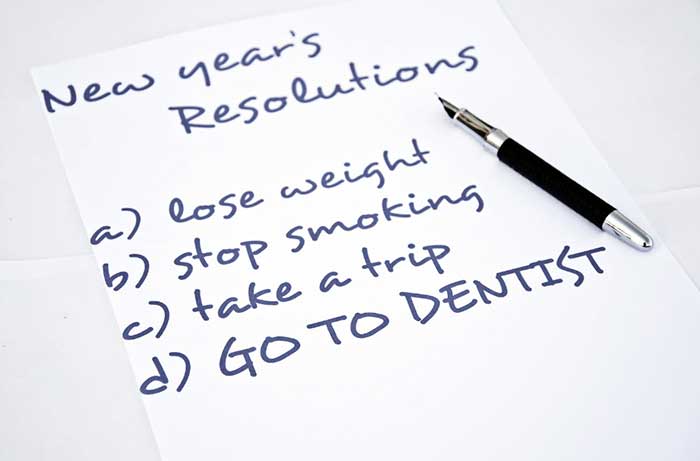 new year resolutions written on paper