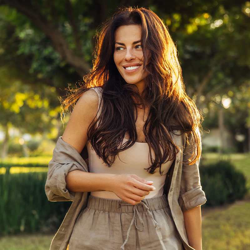 Beautiful woman smiling outdoors