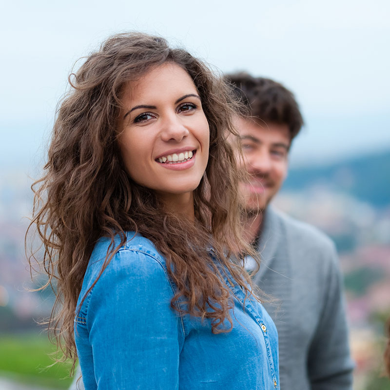 Beautiful woman smiling outdoors